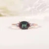 ArtistA Abiding Custom Various Designs Gold Plated 925 Silver Multishape Lab Grown Alexandrite Wedding Engagement Rings for Women