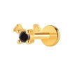 S&S Stainless Steel Gold Flat Back Labret Stud | Zircon | 10 Designs