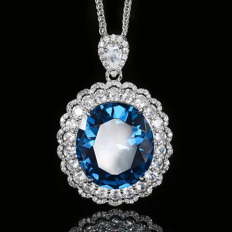 Gemfiori Luxurious Exquisite Petal Bridal Necklace Ring Wedding Dress Accessories Women's Fashion Shining Zircon Design Jewelry Set
