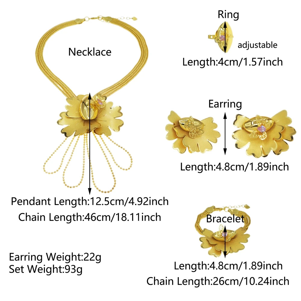 Italian Jewelry Set Alloy Brazilian Jewelry Sets Wedding Party Pendant Necklace  Earrings Jewelry Set  HK052822