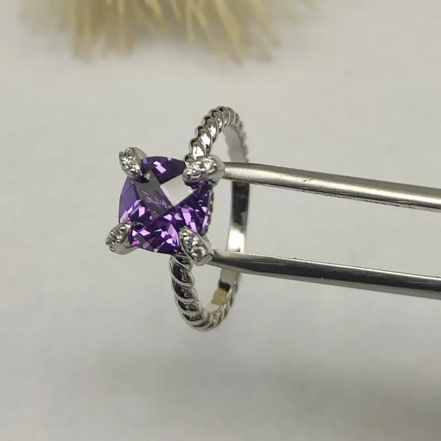 FASHIONISTA DY High-Quality Silver-Plated Diamond-Set Rings, Gold-Plated Colored Gemstone-Set Rings, Jewelry