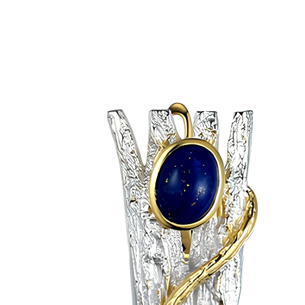 Fashion Thailand Design 925 Sterling Silver Blue Stone Clip Earrings