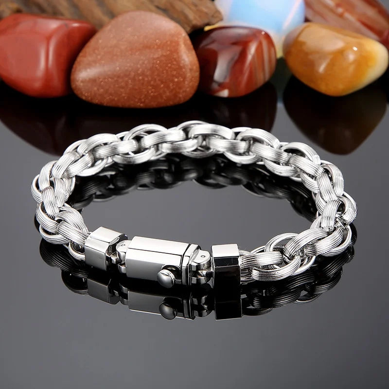 KALEN Fashion 235mm Hip-Hop Stainless Steel Chain Bracelets for Men