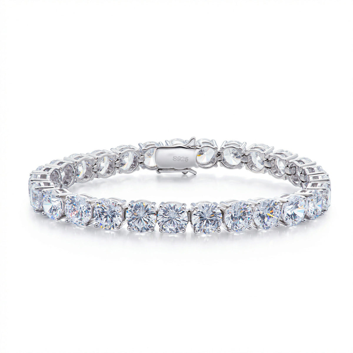 SY Factory Wholesale Children's 5MM Zircon Tennis Bangles Bracelet S925 Sterling Silver Hip-Hop Customization Rhodium Plated