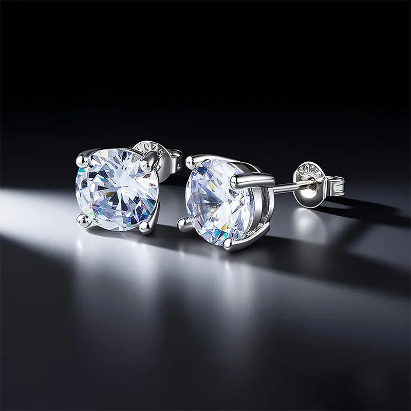 S&S Titanium Zircon Stud Earrings – Asscher Cut – Collection