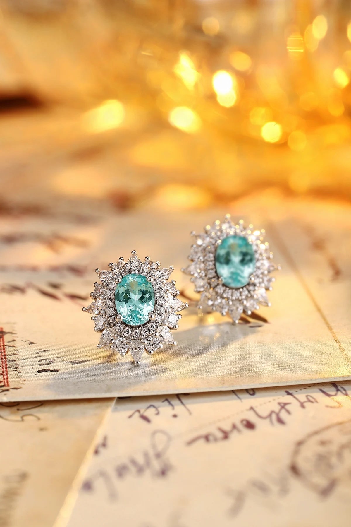 Gemfiori Anster High Quality Lab Grown Paraiba Oval Cut S925 Silver Earring Stud Dainty Gemstone Earrings for Women Daily Wear Gift