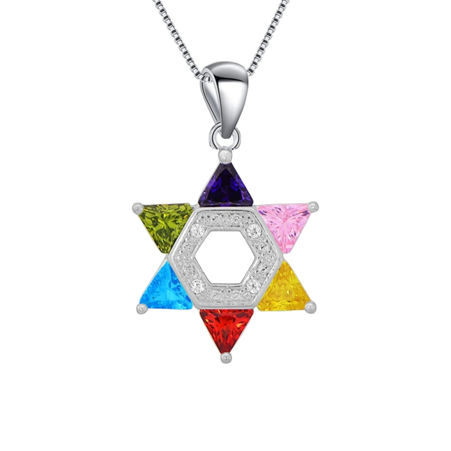 Hexagon Silver Plated Copper Alloy Opal Lariat Necklace for Women Aobao