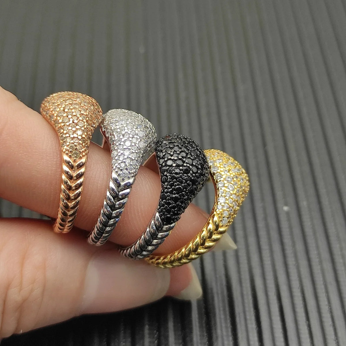 FASHIONISTA DY High-Quality Silver-Plated 10mm Diamond Ring, Gold-Plated Diamond Ring, Jewelry