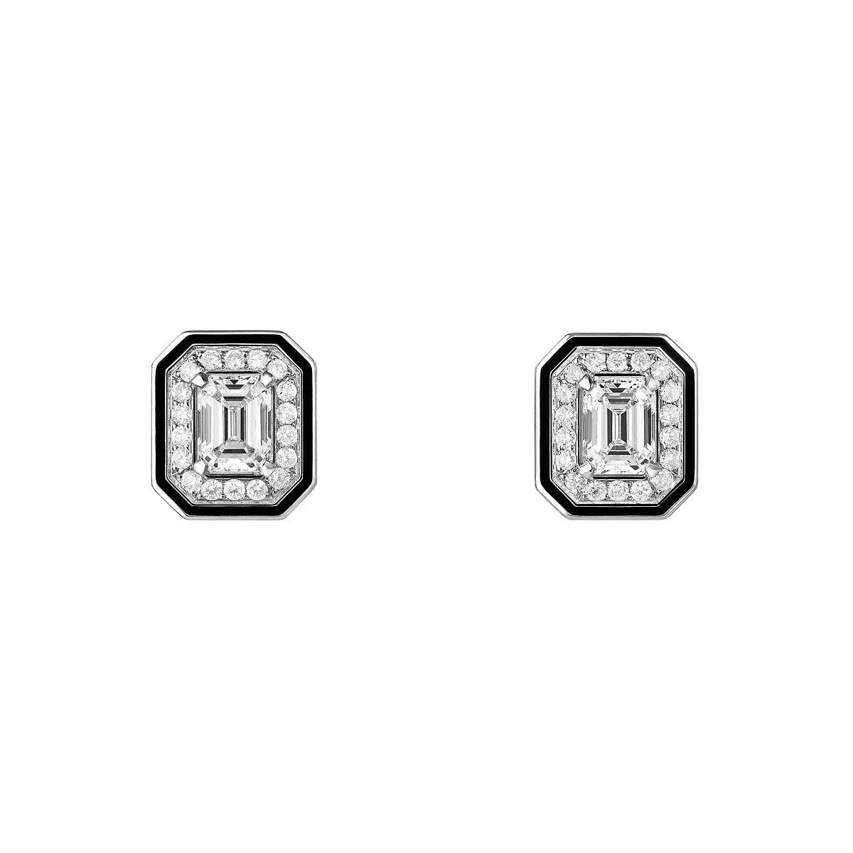 MUSHAN Jewelry Factory S925 Silver Earrings Luxury Brand Designer High Carbon Diamond with Black Enamel Stud Earrings for Women