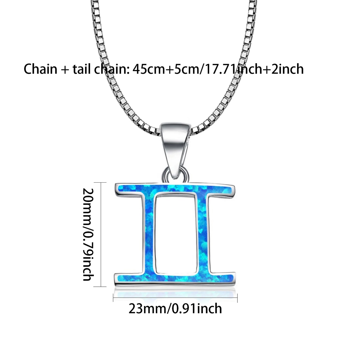 Gemini Zodiac Sign Pendant Necklace Aobao Stylish Fashion Jewelry for Daily & Casual Wear