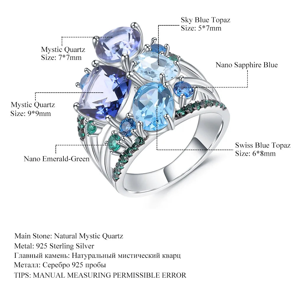 REDheart TIANSHE Designer Luxury Women's Jewelry Set S925 Pure Silver Natural Topaz Ring Earrings Brooch pendant