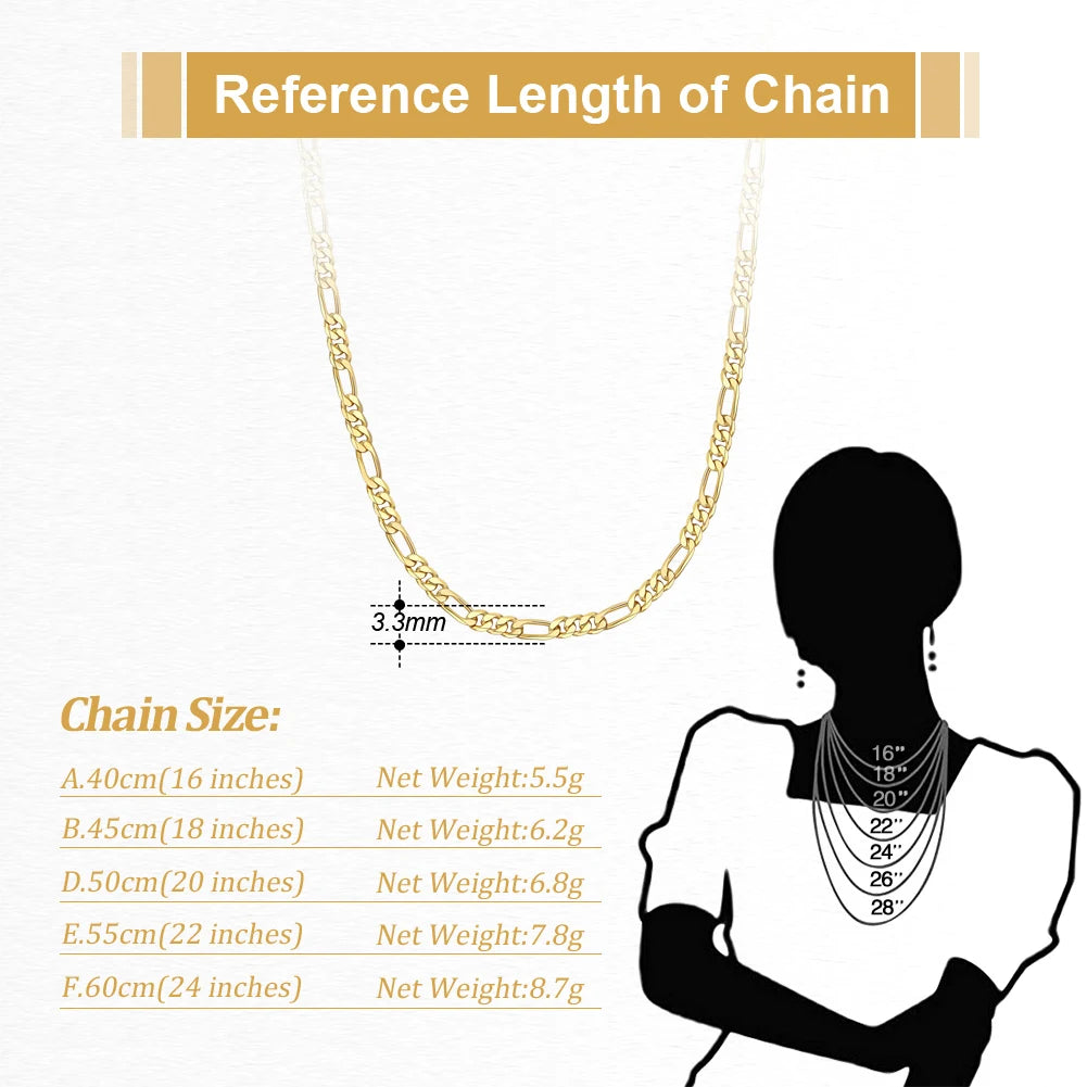 S&S Diamond-Cut Figaro Chain Necklace | 925 Sterling Silver | S&S