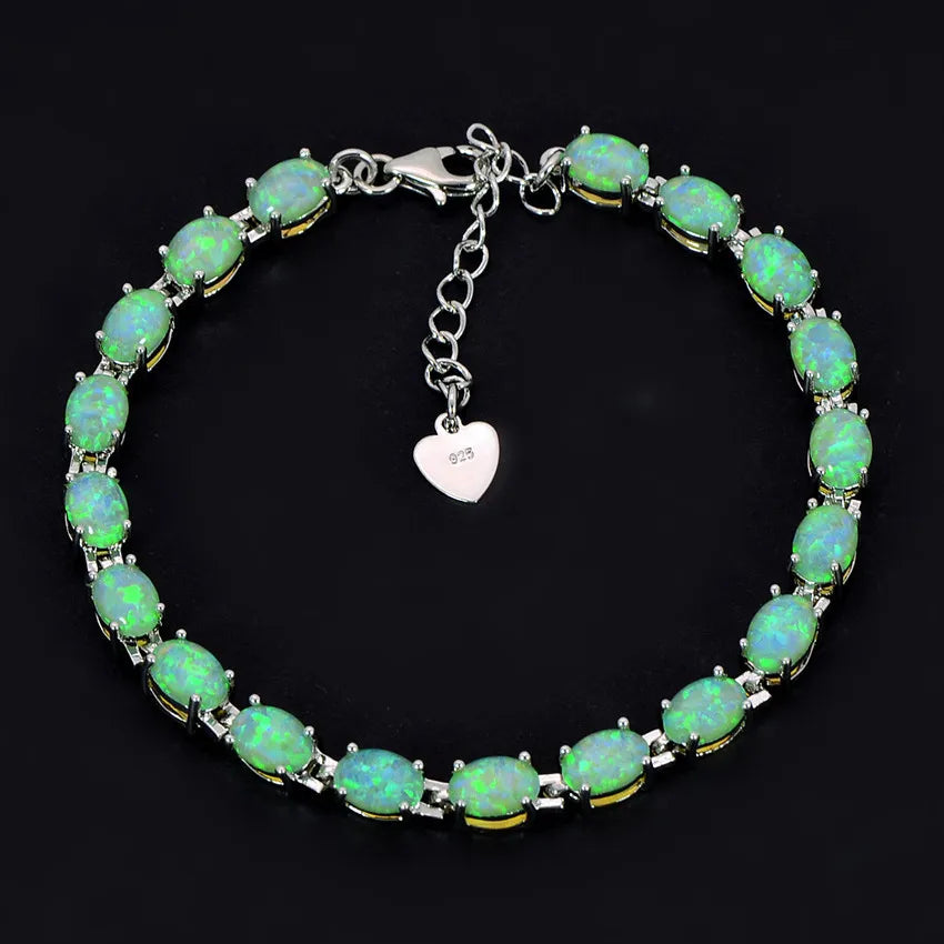 Hawaiian Inspired Geometric Gold-Plated Brass Beaded Opal Christian Trendy Colored Gem Women's Statement Bracelet Bulk Supply
