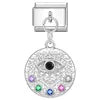 FASHIONISTA Evil Eyes Series Hot Selling Italian Charm Bracelets Geometric Trendy Stainless Steel Zircon Rhodium Plated Unisex