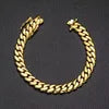 Luxury Miami Cuban Link Chain Bracelet Necklace Brass 14k 18k Gold Plated Zircon Clasp Iced Out 3D Logo Laser Engraving Jewelry