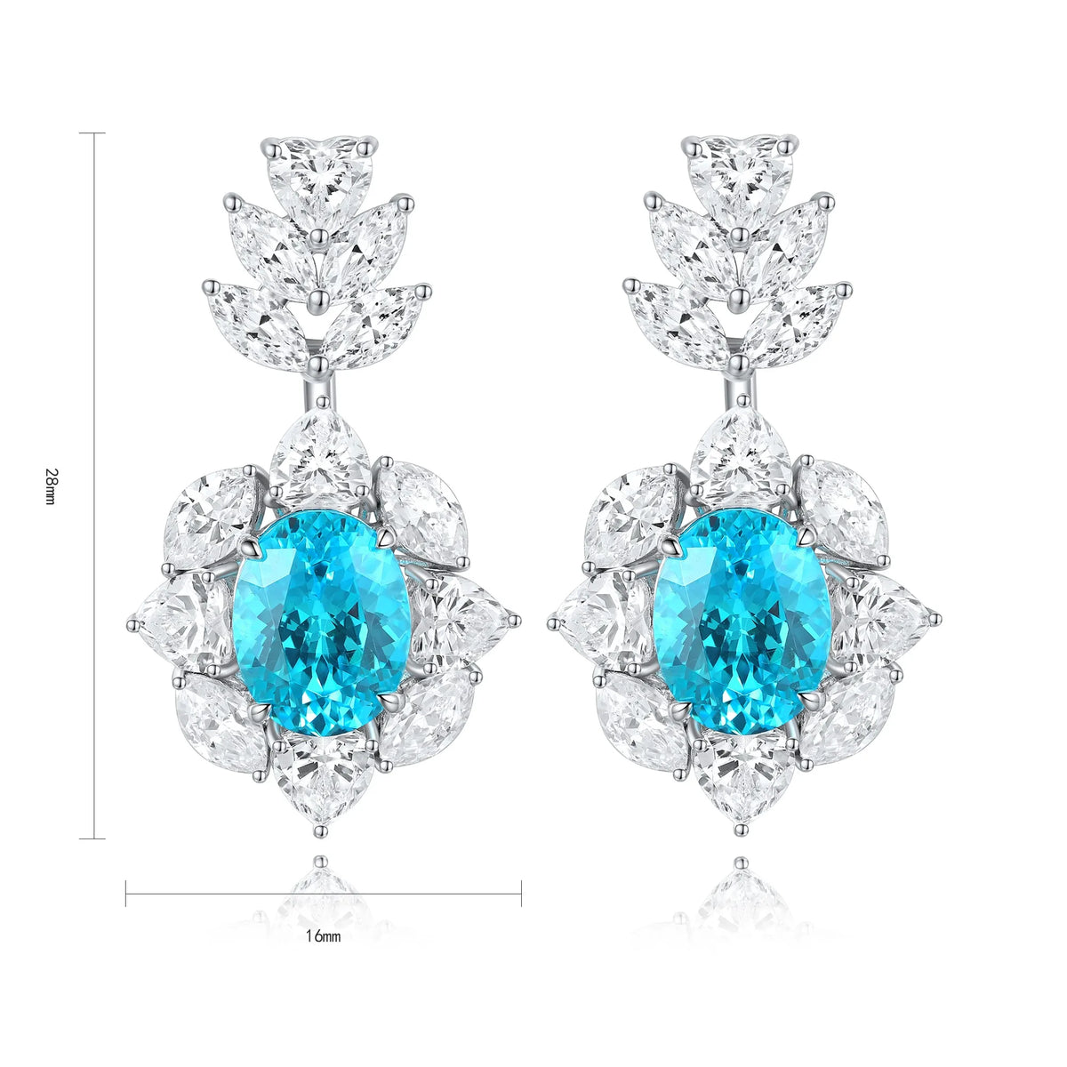 Gemfiori Anster High Quality S925 Lab Grown Paraiba Earring Stud Dainty Gemstone Stud Earrings for Women Daily Wear Gift