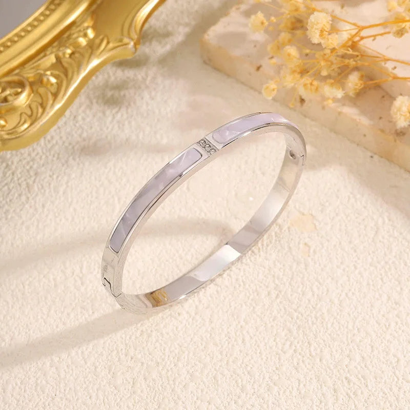 REBEL Stainless Inoxydable Stainless Steel 18K Gold Plated Roman Women Fashion Jewelry Bracelets Bangles