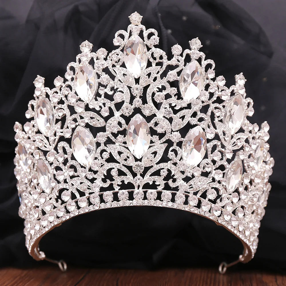 BELLEWORLD Hot Fashion Luxury Coronas Para Reinas Hairpieces for Brides Shiny Big Rhinestone Wedding Party Crown Tiaras Tiaras