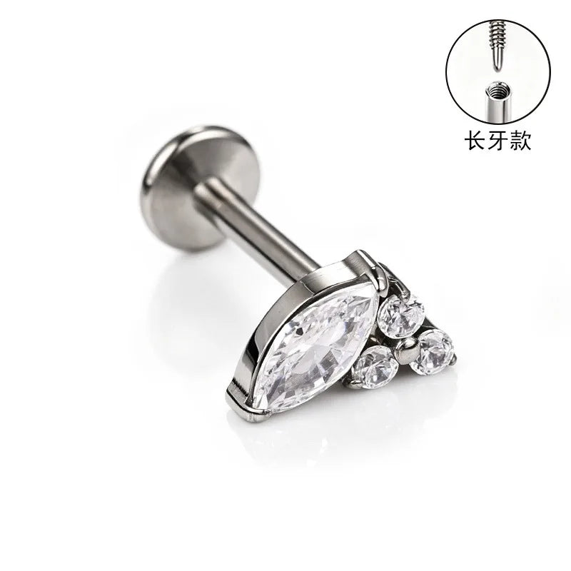 S&S ASTM F136 Titanium Zircon Helix Cartilage Stud | Gold | 31 Designs