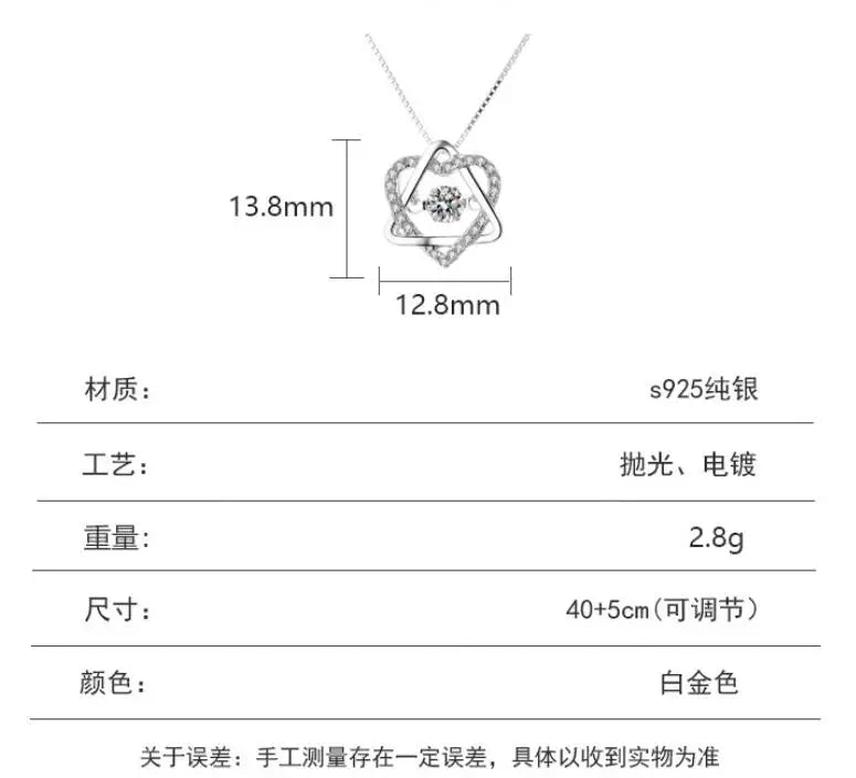 925 Sterling Silver Charm Pendant Necklace