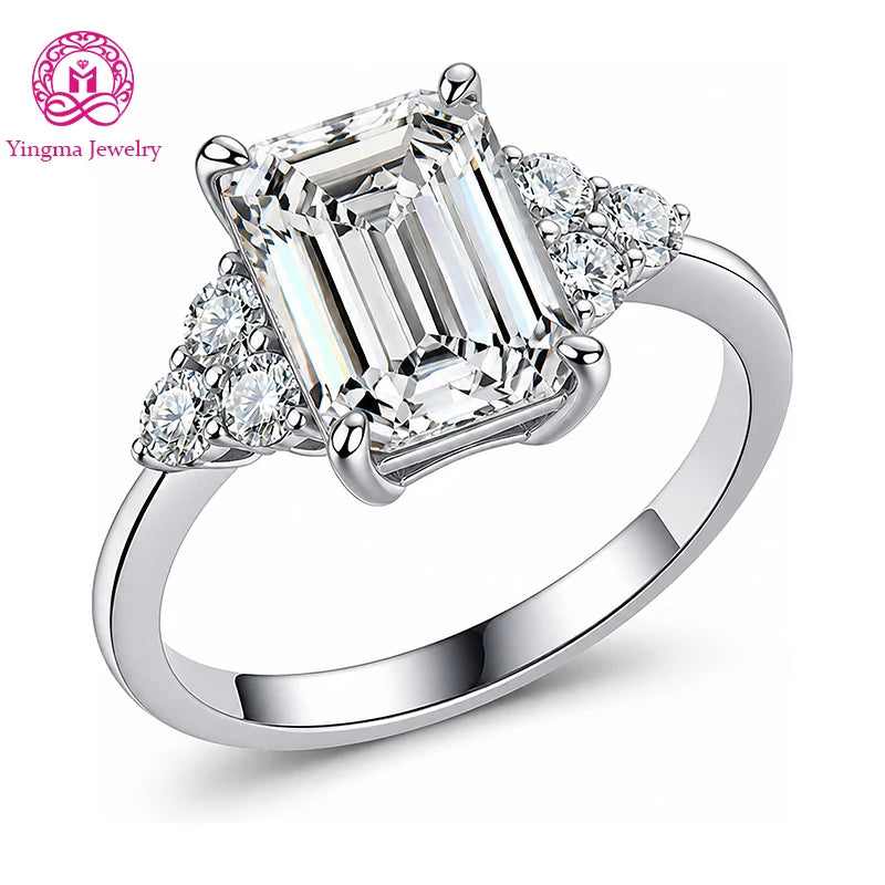Gioiellieri D VVS2 High Clarity Emerald Cut Lab Grown Diamond Ring 3Carat 9K/10K/14K/18K White/Yellow/Rose Gold Women Fashion Ring