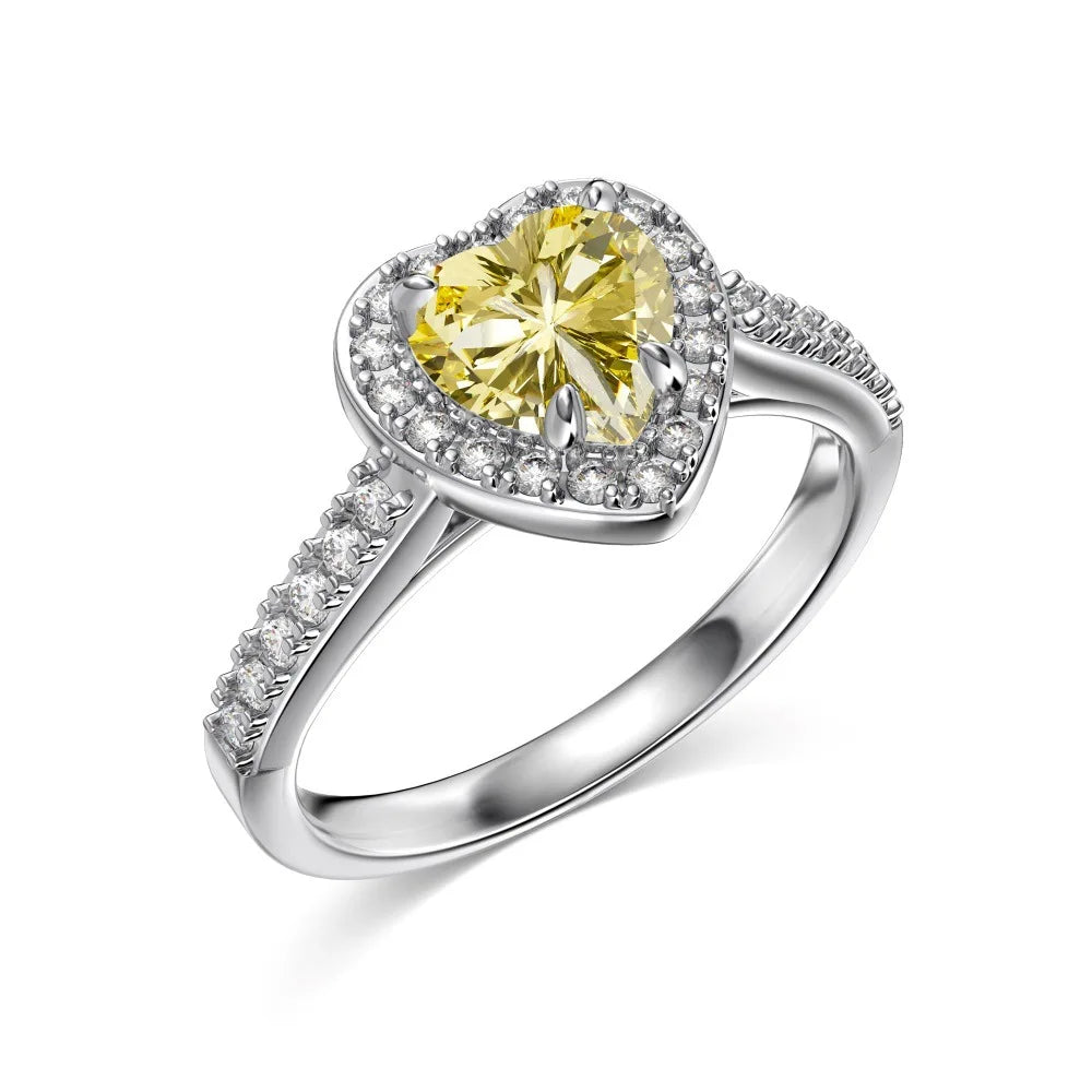 Gemfiori Bestseller S925 Sterling Silver Electroplated Natural Stone Personality Ring Womens Twelve Zodiac Series Wedding Heart Proposal