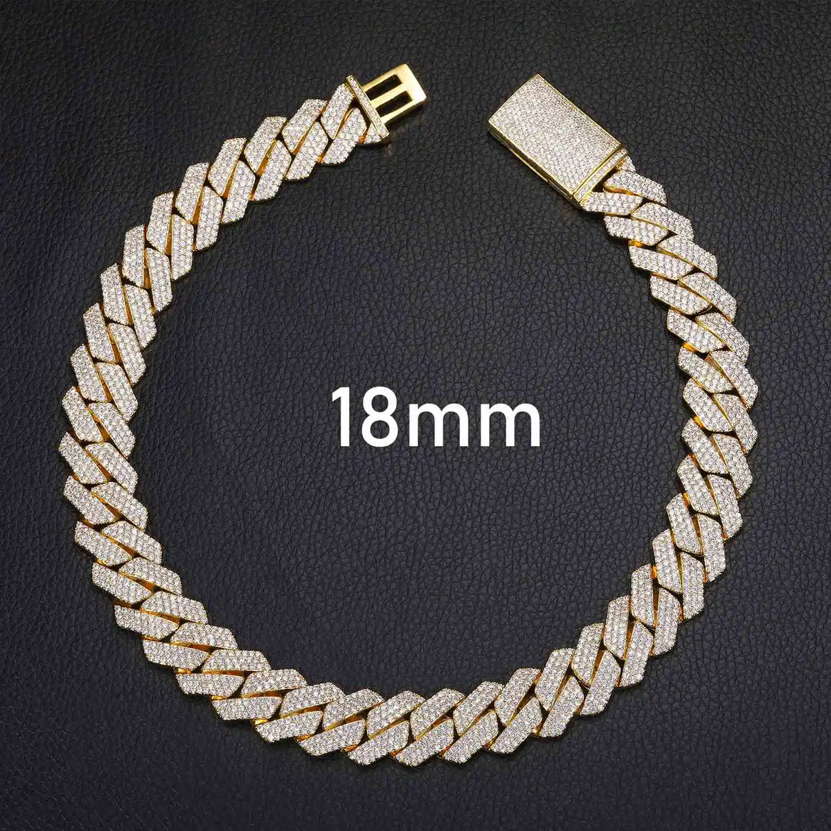 Wholesale Hip Hop Jewelry Fashion 8mm-22mm Gold Plated Brass Prong CZ Diamond Iced Out Cuban Link Chain Necklace for Men Women