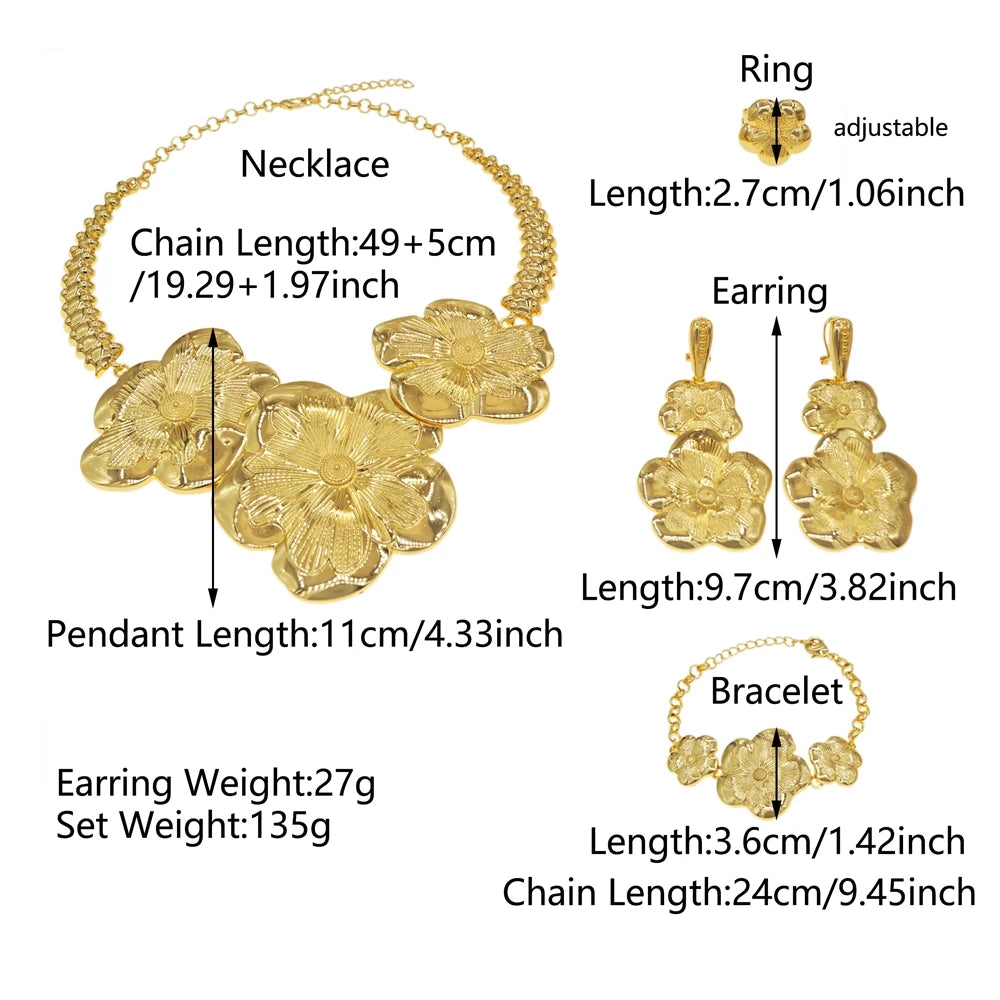 Italian Jewelry Set Alloy Brazilian Jewelry Sets Wedding Party Pendant Spiral Necklace Bracelet Ring Earrings Jewelry Set X00119