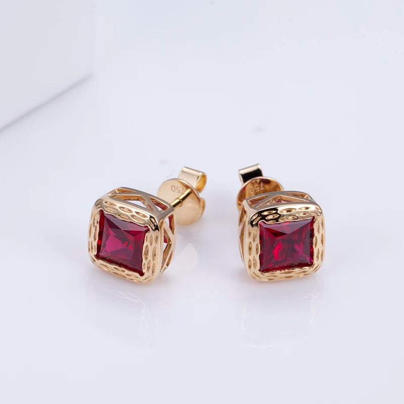 Lab Grown Diamond  Solitaire Diamond Engagement Earrings Ruby Lab Grown Diamond  Earrings