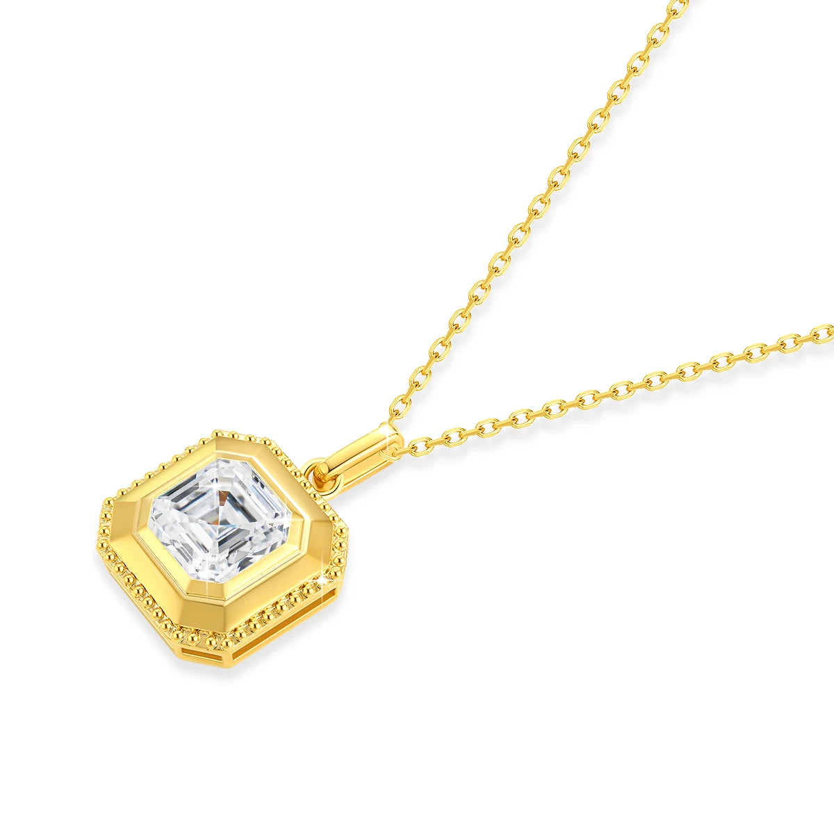 Gioiellieri Gold Jewelry Supplier Woman Holiday Gift 2ct Asche Moissanite Diamond Square Pendant Hollow 14K 0.5 1 Gram Gold Jewelry