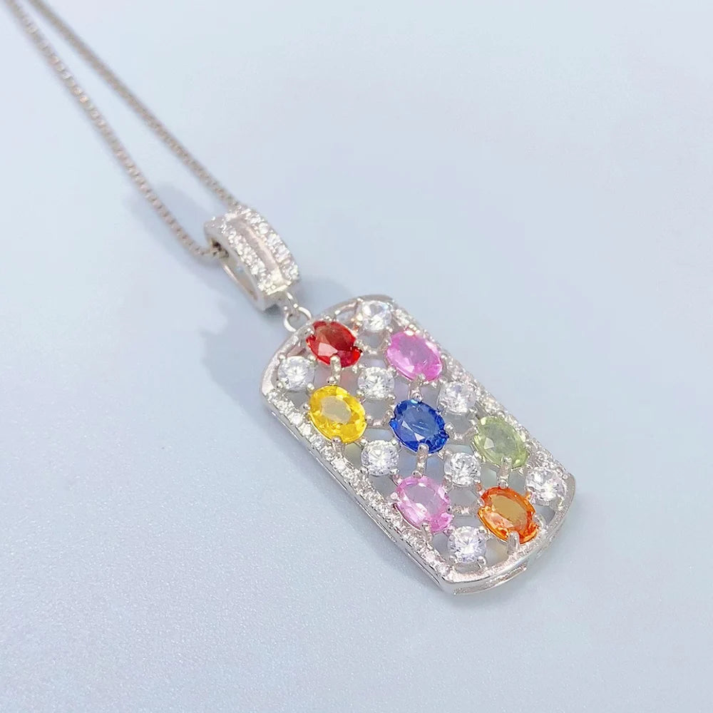 Gioiellieri Natural Teal Sapphire Pendant S925 Silver Oval Cut September Birthstone Necklace Earth Mined Certified Rare Gemstone Jewelry