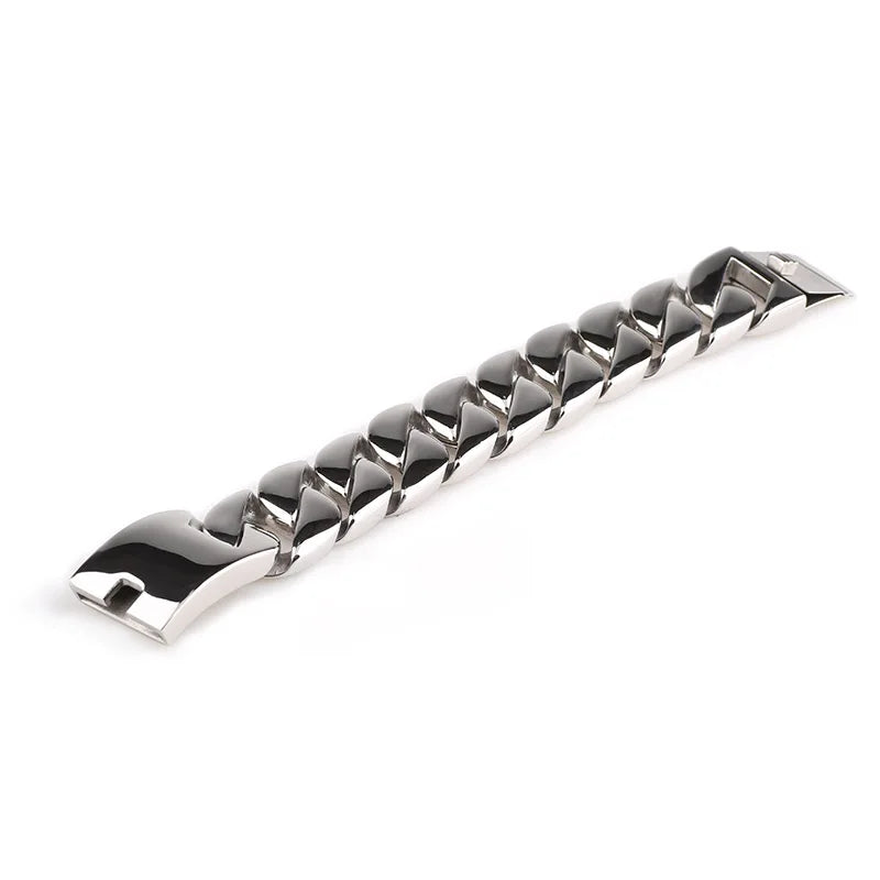 REBEL 31mm Casting Stainless Steel Cuban Bracelet Men Hip Pop Jewelry Bracciale Acciaio Inox