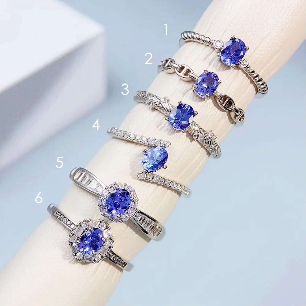 ArtistA Low Price Natural Tanzanite S925 Silver Ring for Women Luxury Genuine Blue Gemstone Jewelry December Birthstone Party