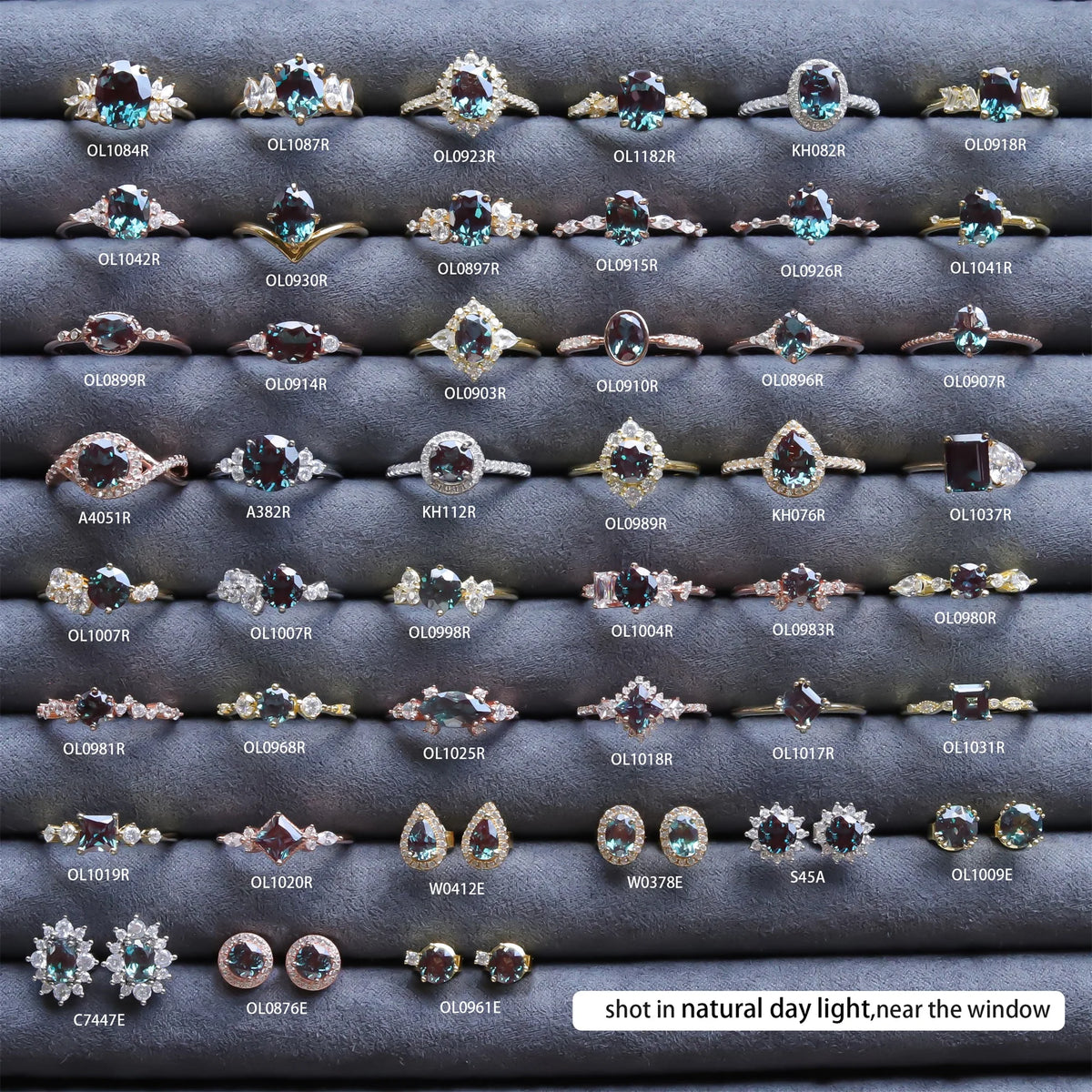 ArtistA Abiding Custom Various Designs Gold Plated 925 Silver Multishape Lab Grown Alexandrite Wedding Engagement Rings for Women