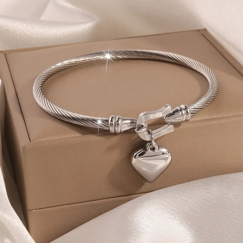 REBEL Stainless Inoxydable Stainless Steel 18K Gold Plated Roman Women Fashion Jewelry Bracelets Bangles