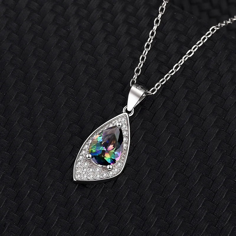 S&S CZ Water Drop 925 Silver Jewellery Set | Trendy Zircon Necklace & Earrings | S&S Collection