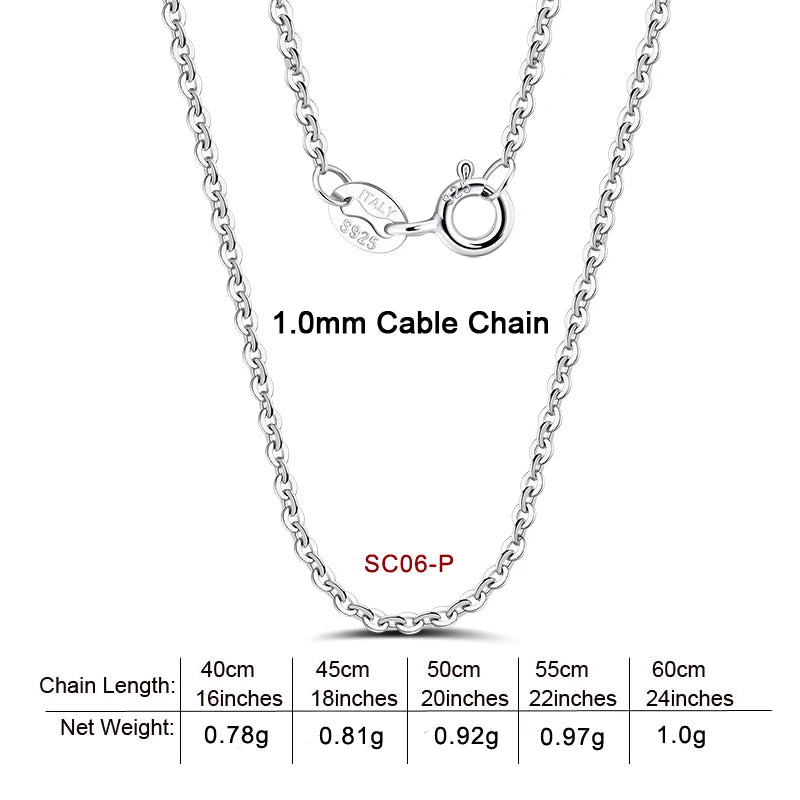 S&S 925 Sterling Silver Chain Necklace — Rope, Figaro, Cuban & Box | S&S Collection