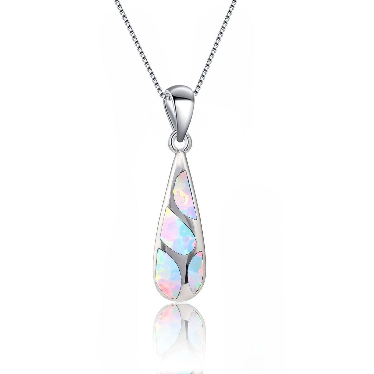 Womens Teardrop Opal Pendant Necklace Aobao Chic Daily Special Occasions