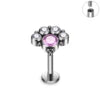 G23 ASTM F136 Titanium Ring CZ Colorful Zircon Lip Ear Claw Spiral Ear Studs Opal Nose Studs Earrings Body Piercing Jewelry