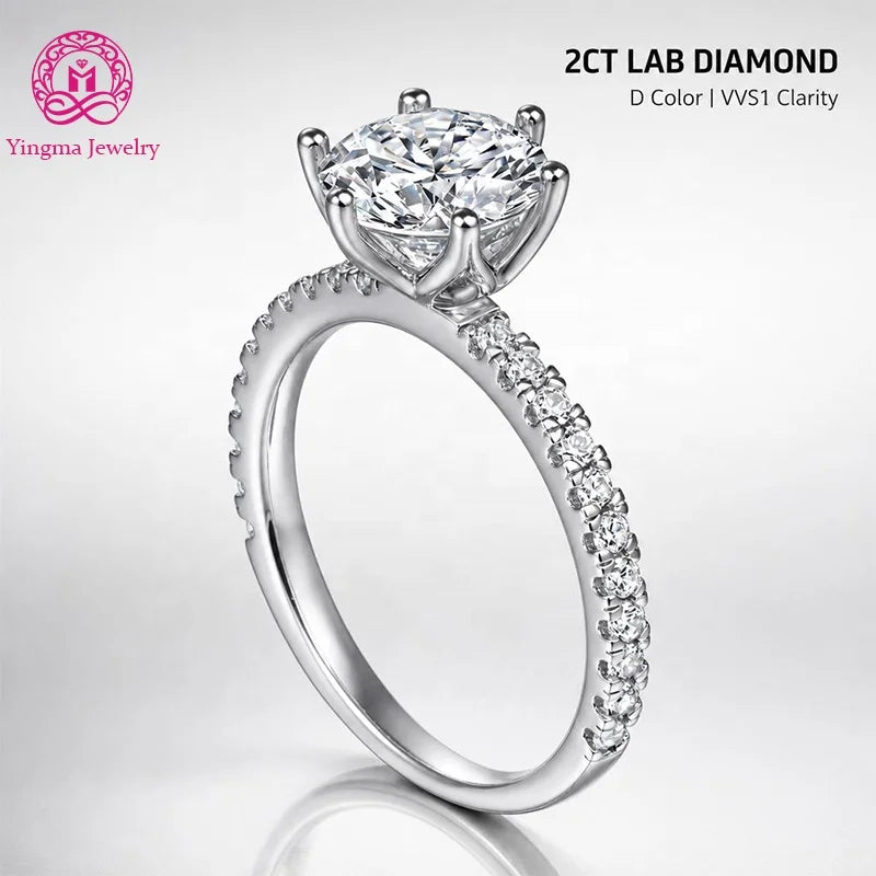 Gioiellieri IGI Certified Luxurious Lab Grown Diamond Ring 2ct D VVS1 Exceptional Sparkle 9K 10K 14K 18K Gold PT950 Women Fine Jewelry