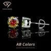 Spot Wholesale Bulk Trendy Fine Jewelry 925 Silver Color Vvs Diamond Moissanite Mossanite Screw Back Stud Earrings for Men Women