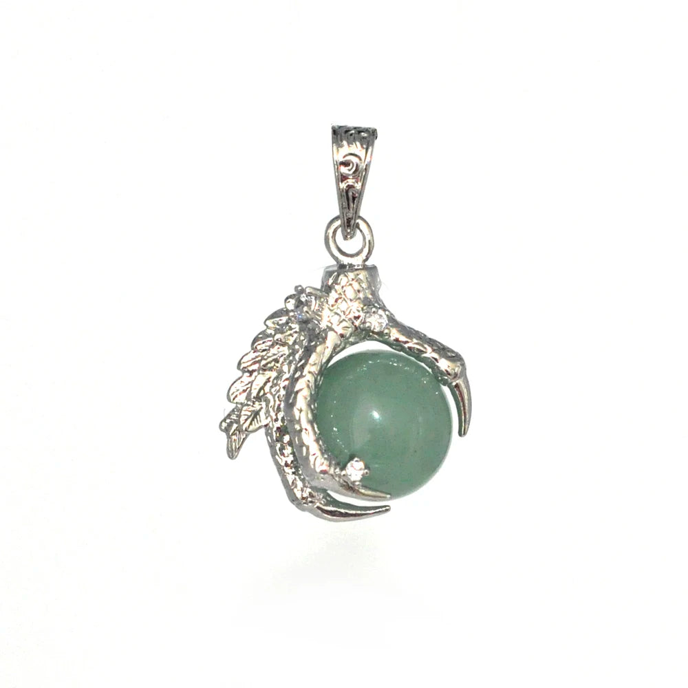 REDheart Womens Dragon Claw Pendant Necklaces Natural Gem Stone Beads 16mm Ball Crystal Quartz Women Men Yoga Gothic Jewelry