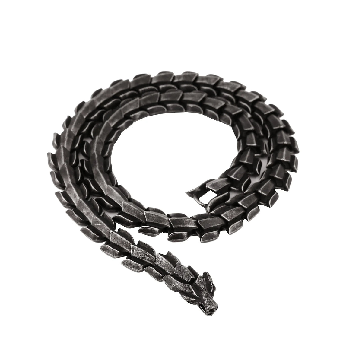 REBEL VIKING Jormungandr World Serpent King Chain Necklace – Stainless Steel
