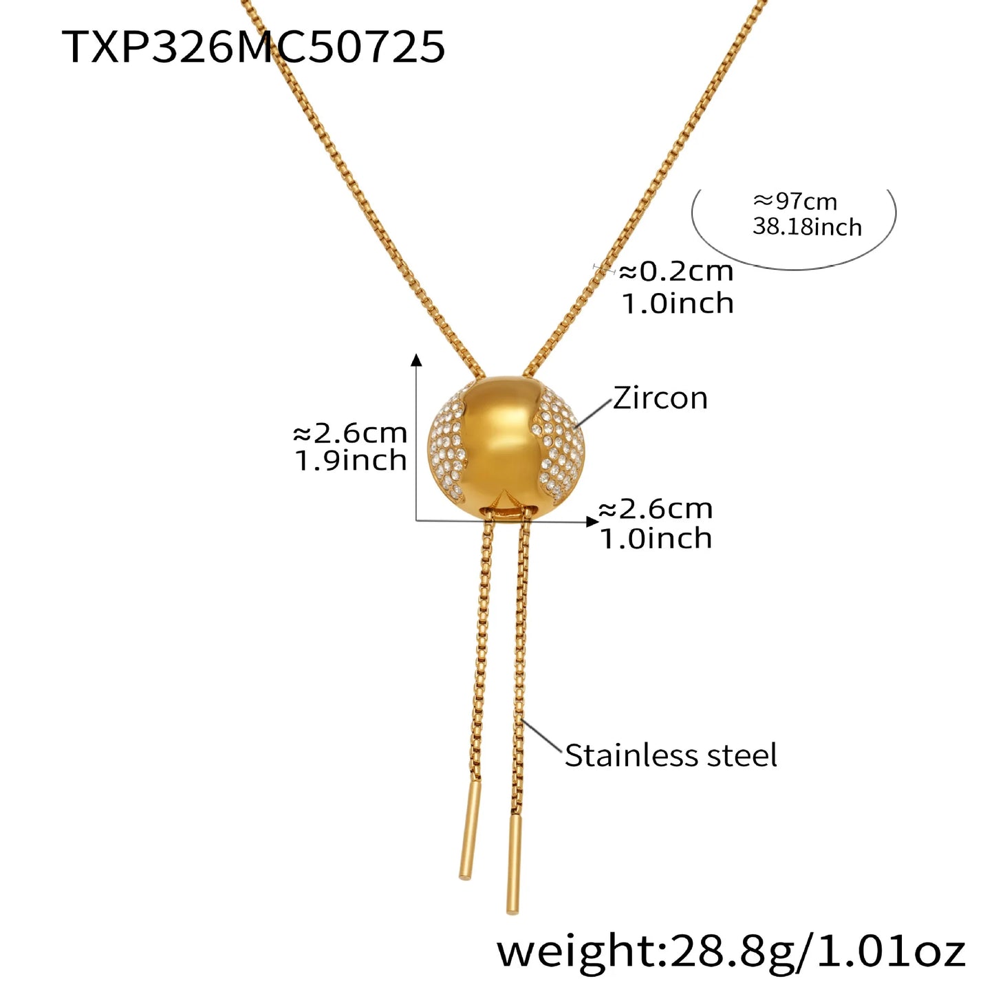Hollow Semi-Circle Zircon Necklace, Stud Earrings & Ring | Light Luxury Geometric Stainless Steel Set