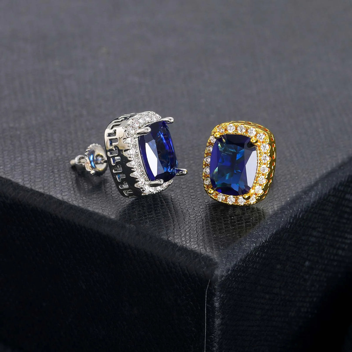 Fashion Trend Full of Gemstone Hip Hop Earrings Colorful Large Zircon Personalized Men's and Women's Earrings Party Ceremony