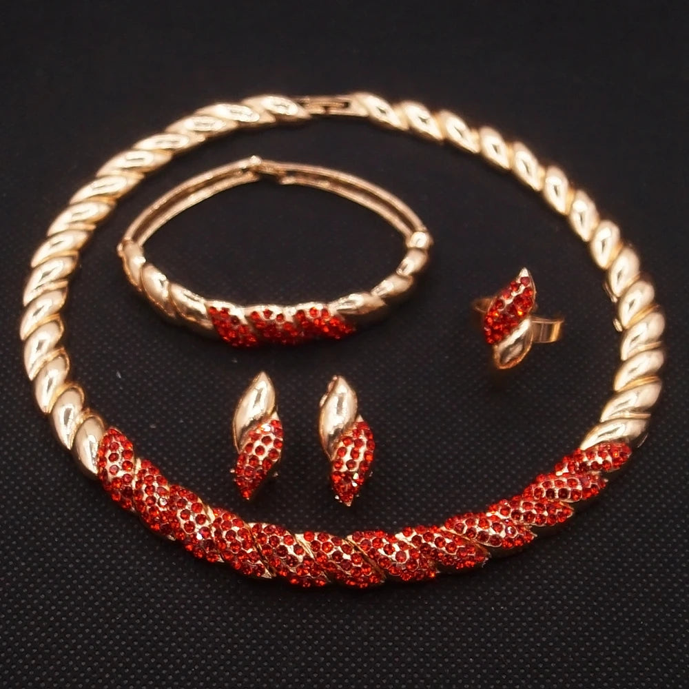 Zhuerrui Italiano Gold Designs Women Jewellery Set Party Fine Costume Jewelry Set Luxury Big Necklace Jewellery Sets HC21050414