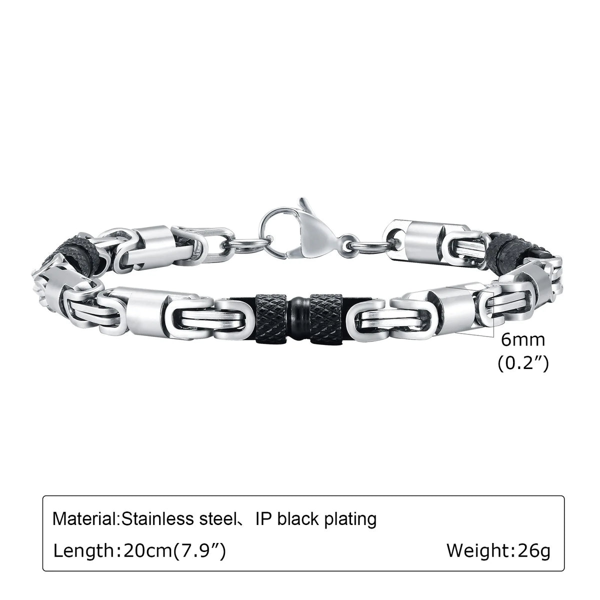 REBEL Vintage Byzantine Stainless Steel Bracelet
