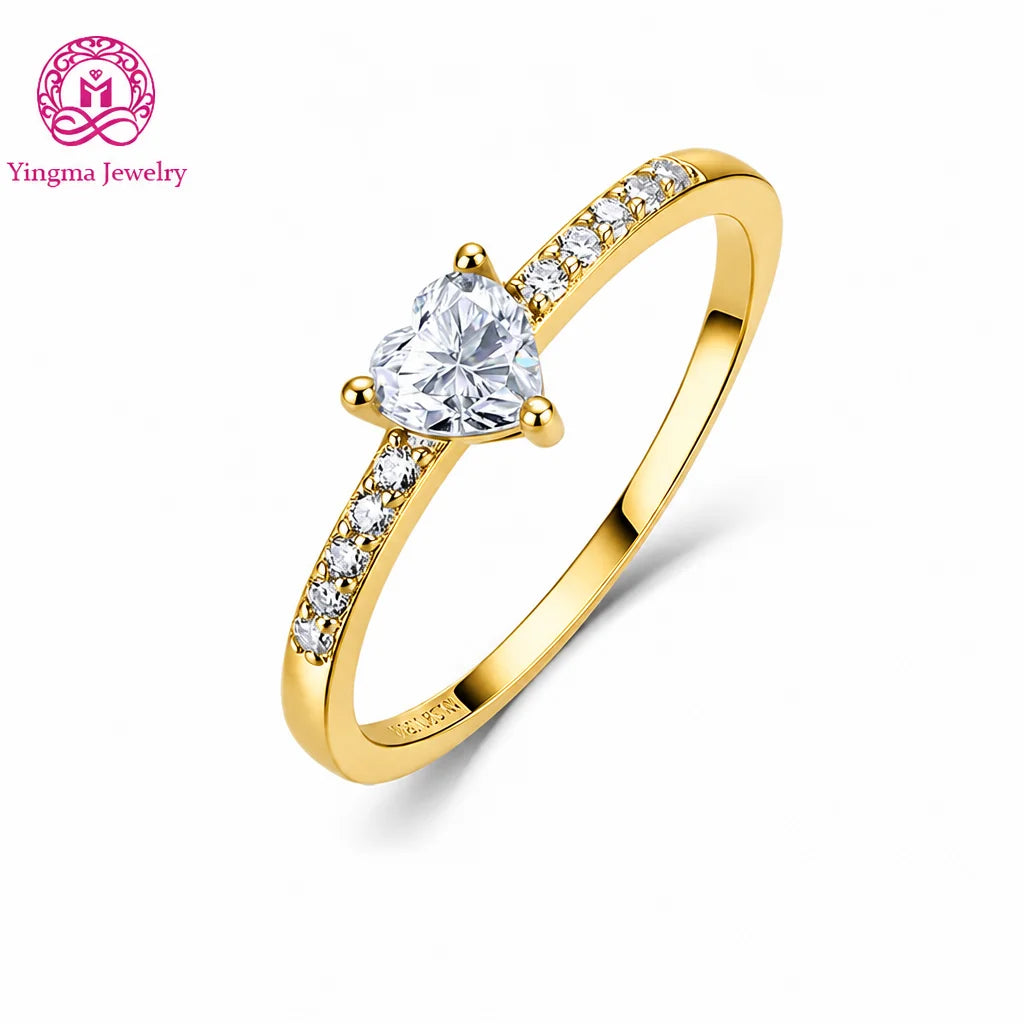 Gioiellieri Heart Cut Lab Grown Diamond Ring 1Carat D VVS2 9K 10K 14K 18K White/Yellow/Rose Solid Gold Women Fine Fashion Jewelry