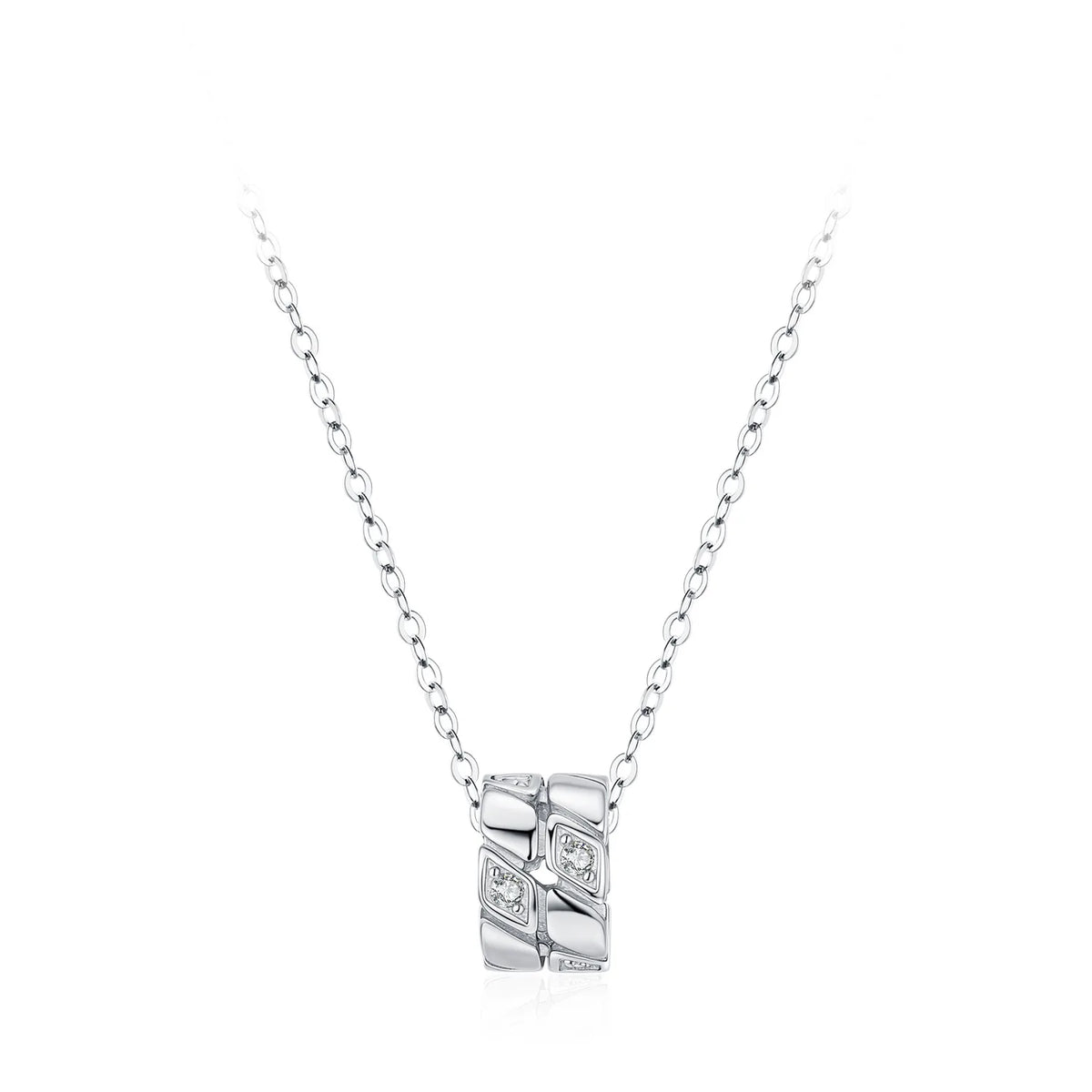 S&S 925 Sterling Silver CZ Barrel Bead Necklace & Hoop Earring Set – Collection