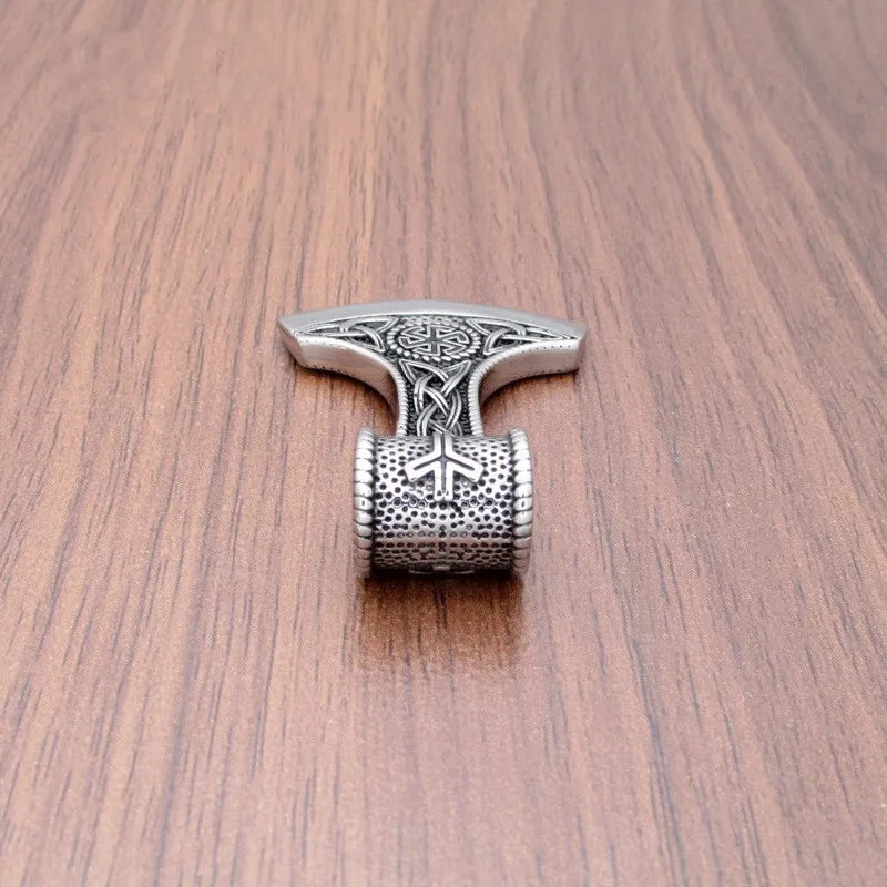 Viking Thor Hammer & Axe Pendant Necklace – Men's Stainless Steel | Gold, Silver & Black